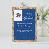 Abschluss Sparkle Stripes Blue Abschluss Ankündigung (Stehend Vorderseite)