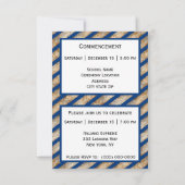 Abschluss Sparkle Stripes Blue Abschluss Ankündigung (Rückseite)