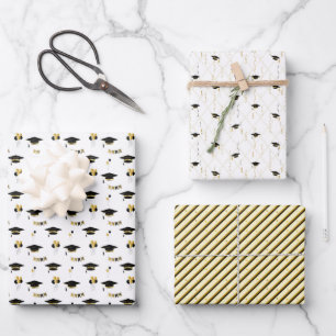 Abschluss-Sparkling-Set 3 Geschenkpapier Set
