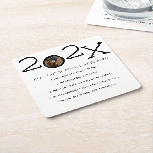 Abschluss Spaß Fakten Benutzerdefiniertes Foto Rechteckiger Pappuntersetzer (angewinkelt)