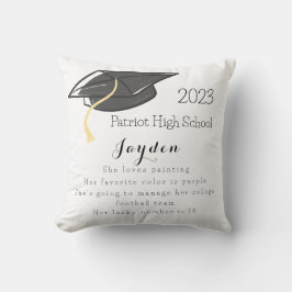 Abschluss Spaß Fakten Grad Cap Custom Throw Kissen