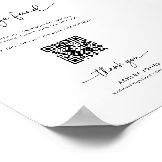 Abschluss Spende Qr Code Uni Fonds Unterzeichnung Poster (Ecke)