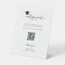 Abschluss Spende Qr Code Uni Fonds Unterzeichnung Sockelschild