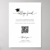 Abschluss-Spenden-Qr-Code College-Fonds-Schild Poster (Vorne)