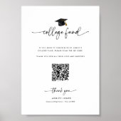 Abschluss-Spenden-Qr-Code College-Fonds-Schild Poster (Vorne)