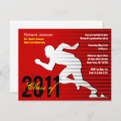 Abschluss Sport Party Einladung Laufen (Vorne/Hinten)