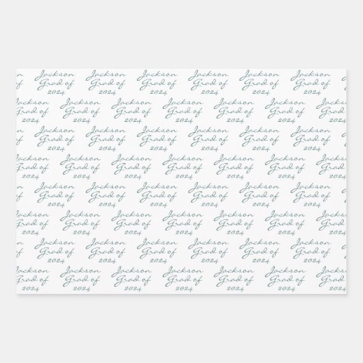 Abschluss Spring Green Personalisiert Grad Geschenkpapier Set (Vorderseite 2)