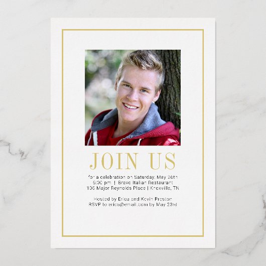 Abschluss "Stack Charm Foil" - Einladung (Rückseite)