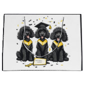 Abschluss Standard Poodle Hunde Große Geschenktüte (Vorderseite)