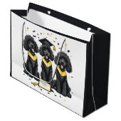 Abschluss Standard Poodle Hunde Große Geschenktüte (Vorderseite Schrägansicht)