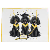 Abschluss Standard Poodle Hunde Große Geschenktüte (Rückseite)