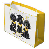 Abschluss Standard Poodle Hunde Große Geschenktüte (Rückseite Schrägansicht)
