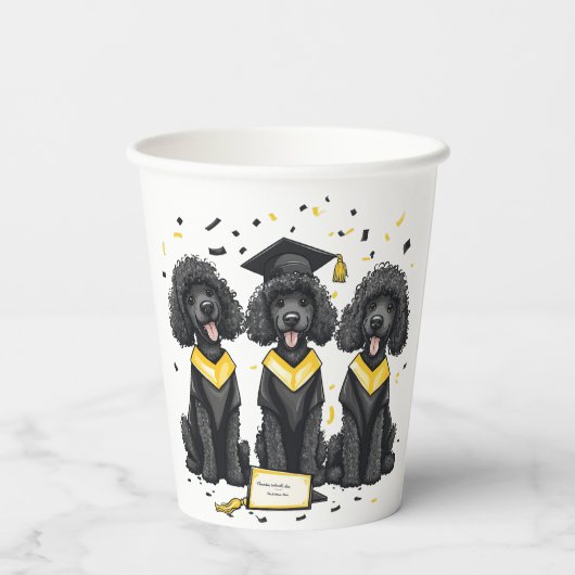 Abschluss Standard Poodle Hunde Pappbecher (Rückseite)