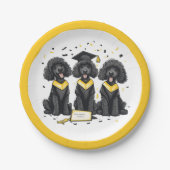 Abschluss Standard Poodle Hunde Pappteller (Vorderseite)