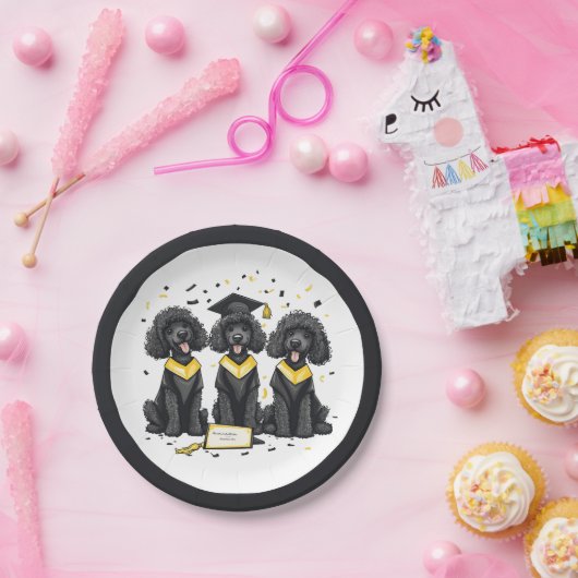 Abschluss Standard Poodle Hunde Pappteller (Party)