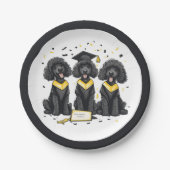 Abschluss Standard Poodle Hunde Pappteller (Vorderseite)