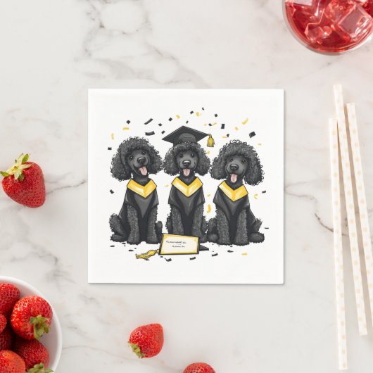 Abschluss Standard Poodle Hunde Serviette (Beispiel)