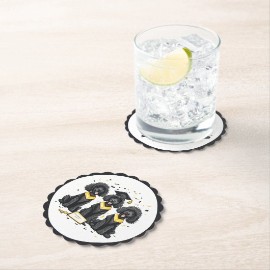 Abschluss Standard Poodle Hunde Untersetzer (Vor Ort)