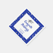 Abschluss Stars Brush Script Royal Blue Serviette (Ecke)