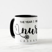 Abschluss Stethoskop Krankenschwester Schrift Kaff Tasse (Vorderseite Links)