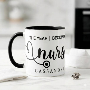 Abschluss Stethoskop Krankenschwester Schrift Kaff Tasse