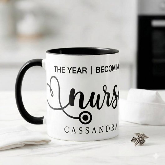 Abschluss Stethoskop Krankenschwester Schrift Kaff Tasse