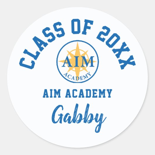 Abschluss Stickers Aim Academy, Custom (Vorderseite)