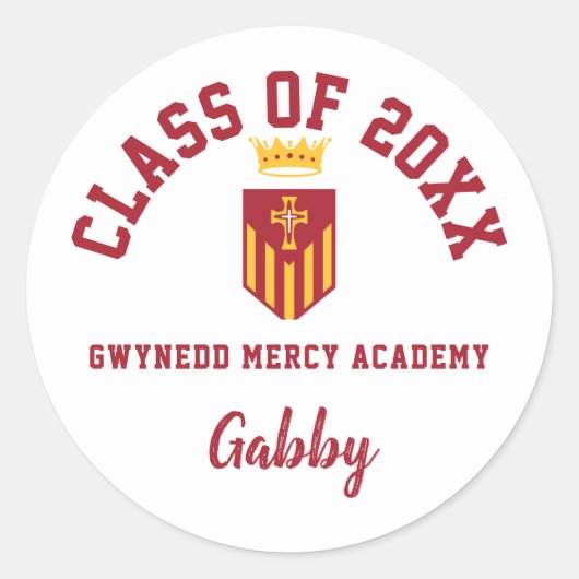 Abschluss Stickers Gwynedd Mercy Academy, Custom (Vorderseite)