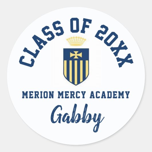 Abschluss Stickers Merion Mercy Academy, Custom (Vorderseite)