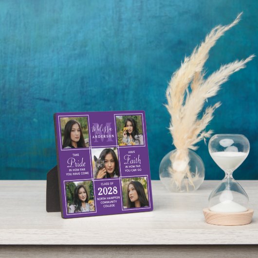 Abschluss Stilvoll 5 Foto Collage Senior Lila Fotoplatte (InSitu)