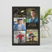 Abschluss Stilvolle Klasse 5 Foto benutzerdefinier Ankündigung (Stehend Vorderseite)