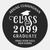 Abschluss Stilvolle Klassenfarbe Jahr Runder Aufkleber (Vorderseite)