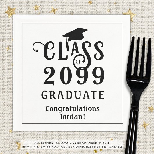 Abschluss Stilvolle Klassenfarben Jahr für Jahr Serviette