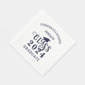 Abschluss Stilvolle Navy Blue Class of Year Serviette (Ecke)