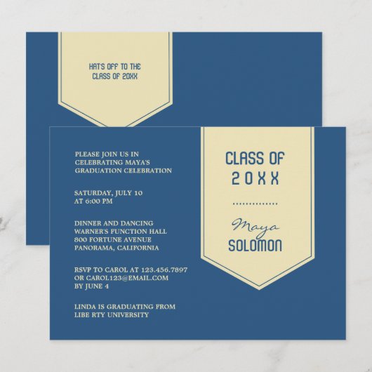 Abschluss Stole Einladung (Vorne/Hinten)