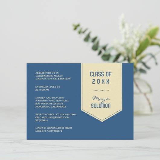 Abschluss Stole Einladung (Stehend Vorderseite)