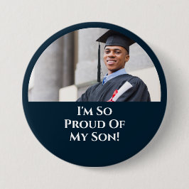 Abschluss Stolz Parent Son Schloss Foto Blue Button