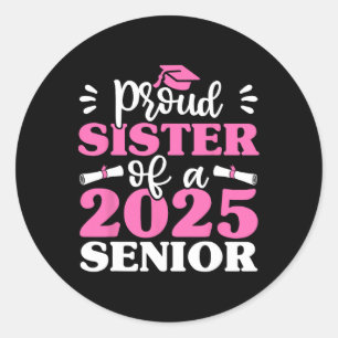 Abschluss Stolz Register eines 2025 Senior Shirt C Runder Aufkleber