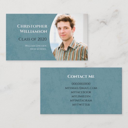 Abschluss Student School Networking Foto Visitenkarte (Vorne/Hinten)