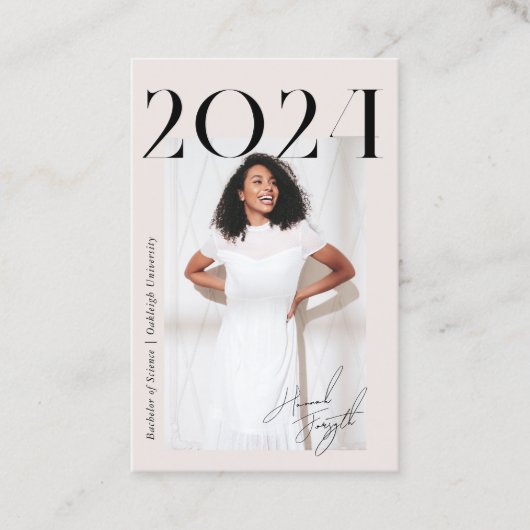 Abschluss Student School Networking Modernes Foto Visitenkarte (Vorderseite)