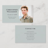 Abschluss-Studenten-Schulvernetzungs-modernes Foto Visitenkarte (Vorne/Hinten)