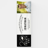 Abschluss Stylish 2021 Typografie Foto Black Banner (Vertikal)