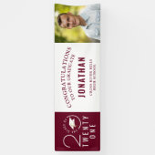 Abschluss Stylish 2021 Typografy Foto Maroon Banner (Vertikal)