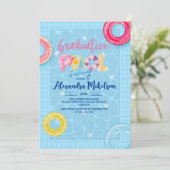 Abschluss Summer Pool Party Einladung (Stehend Vorderseite)