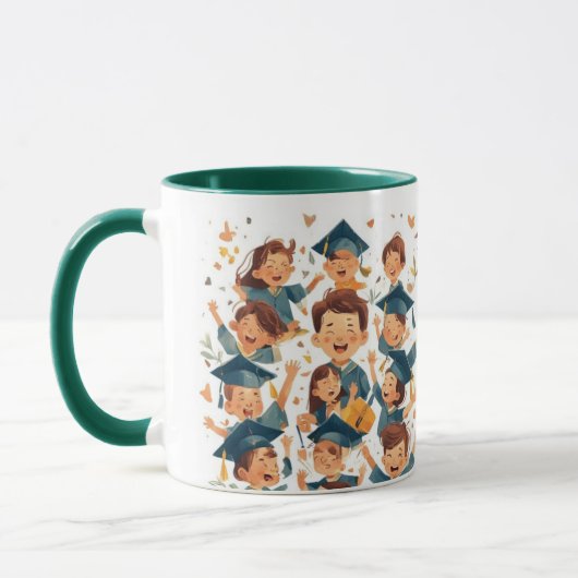 Abschluss-Tag Postkarte Tasse (Links)