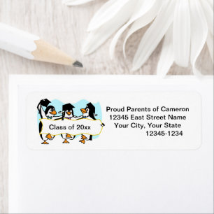 Abschluss tanzender Pinguine mit Banner