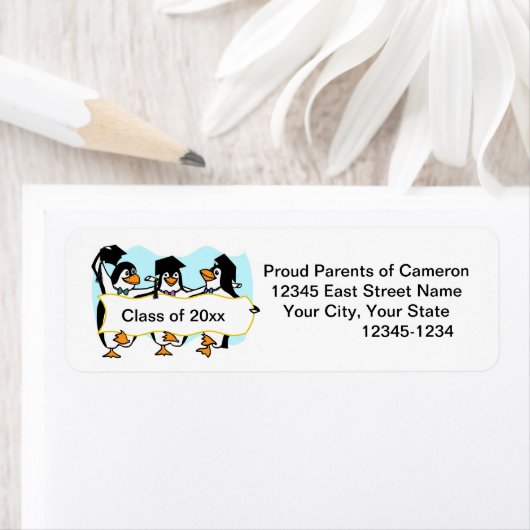 Abschluss tanzender Pinguine mit Banner (Insitu)