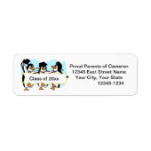Abschluss tanzender Pinguine mit Banner (Vorne)