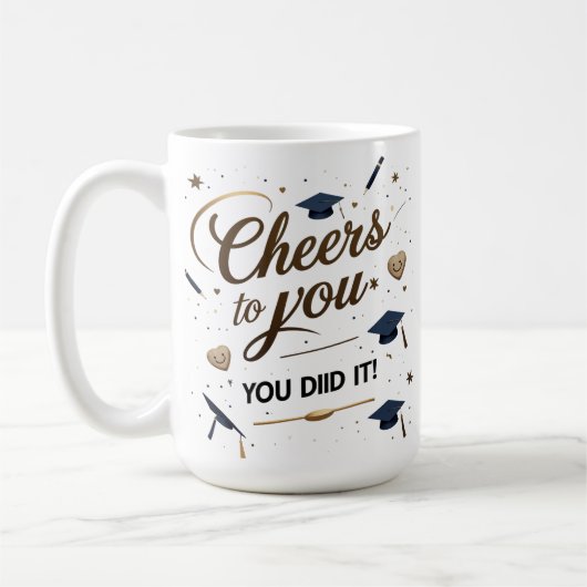 Abschluss Tasse - Elegantes Gold Cap (Links)