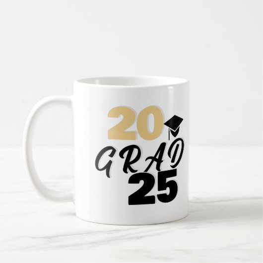 Abschluss Tasse, Jahr, Text, Klasse, Grad Kaffeetasse (Links)